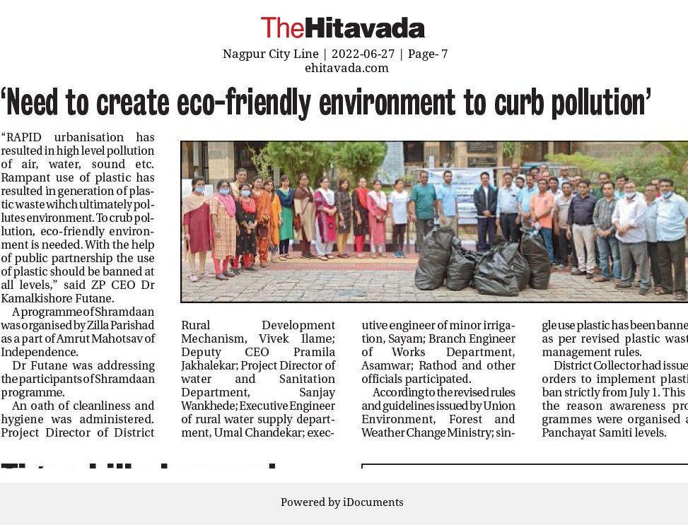 Need to create eco-friendly environment to crub pollution